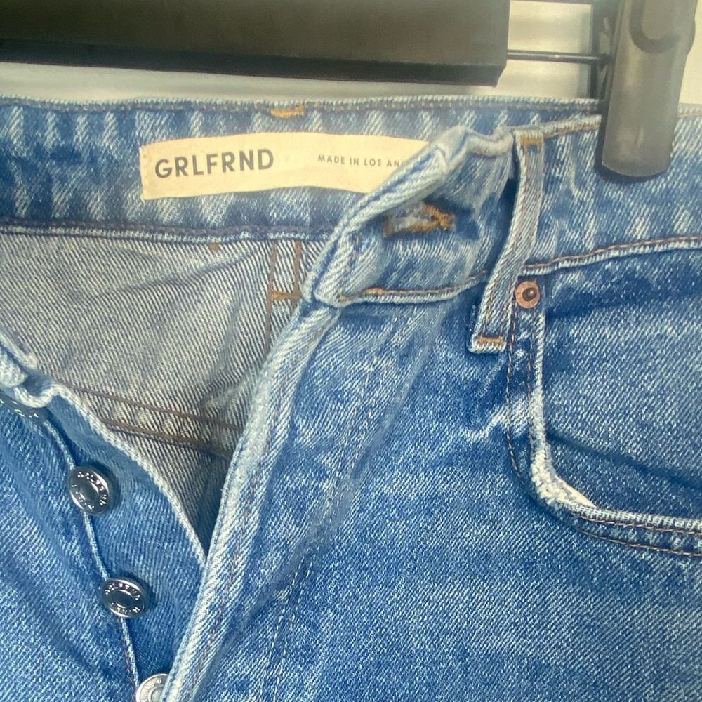 GRLFRND Light Blue Distressed Relaxed Jeans - Picture 2 of 7